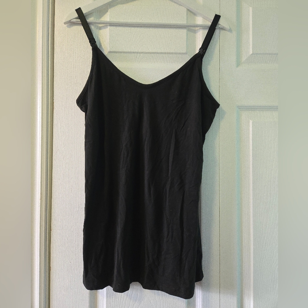 Black Spaghetti Strap Maternity Tank Top